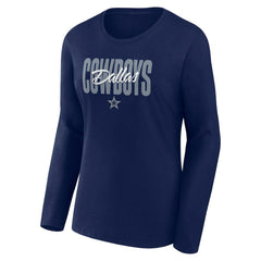 Dallas Cowboys Women's Long Sleeve Scoop Neck T-Shirt - Navy online
