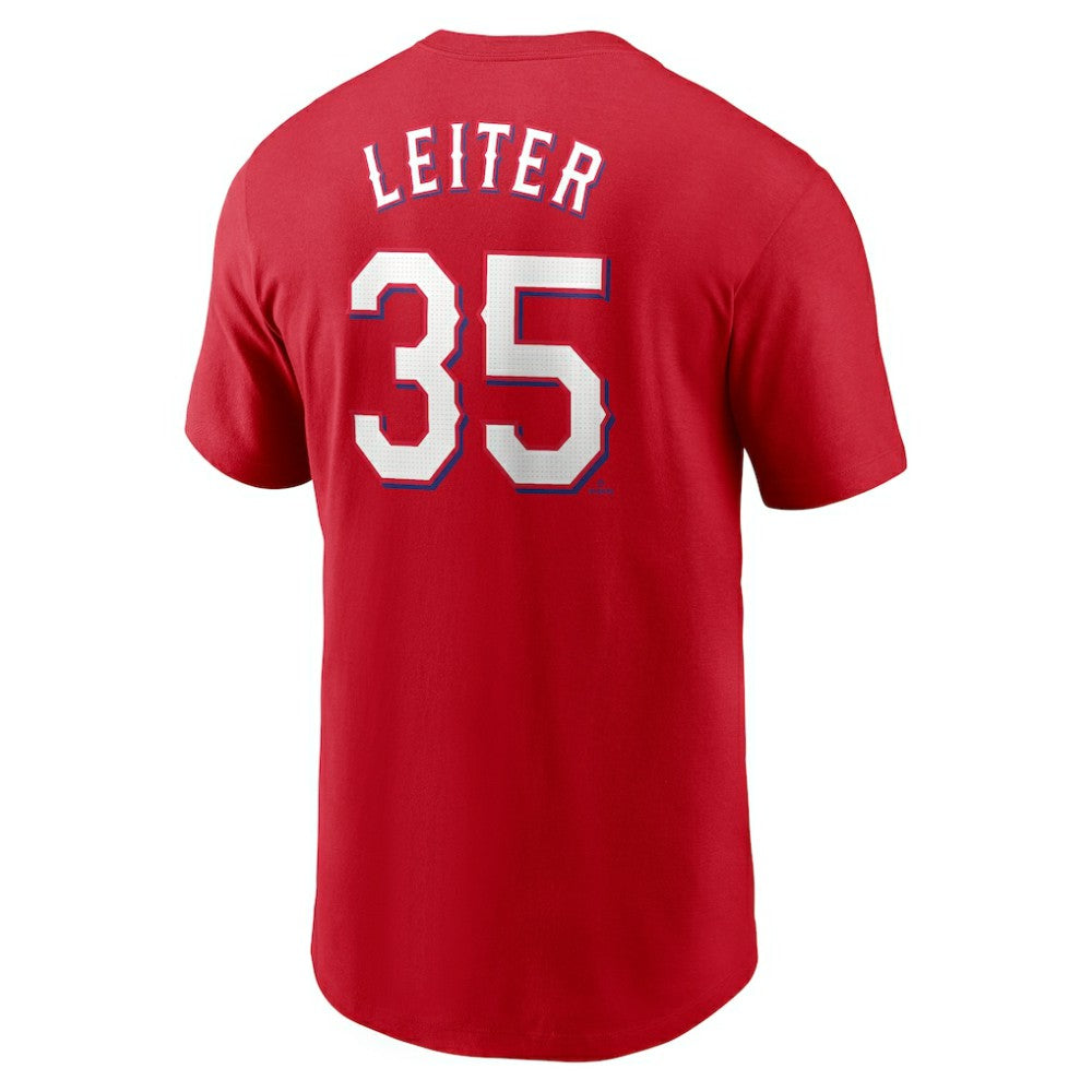 Jack Leiter Texas Rangers Fuse Name & Number T-Shirt Red