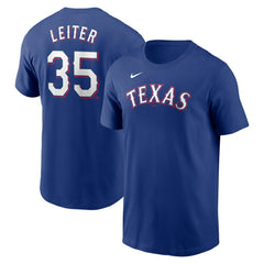 Jack Leiter Texas Rangers Fuse Name & Number T-Shirt Royal