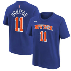 Jalen Brunson New York Knicks Youth Icon Name & Number T-Shirt - Blue sale