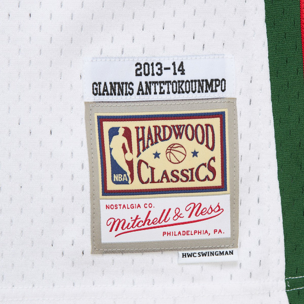 Giannis Antetokounmpo Milwaukee Bucks 2013/14 Hardwood Classics Swingman Jersey - White sale