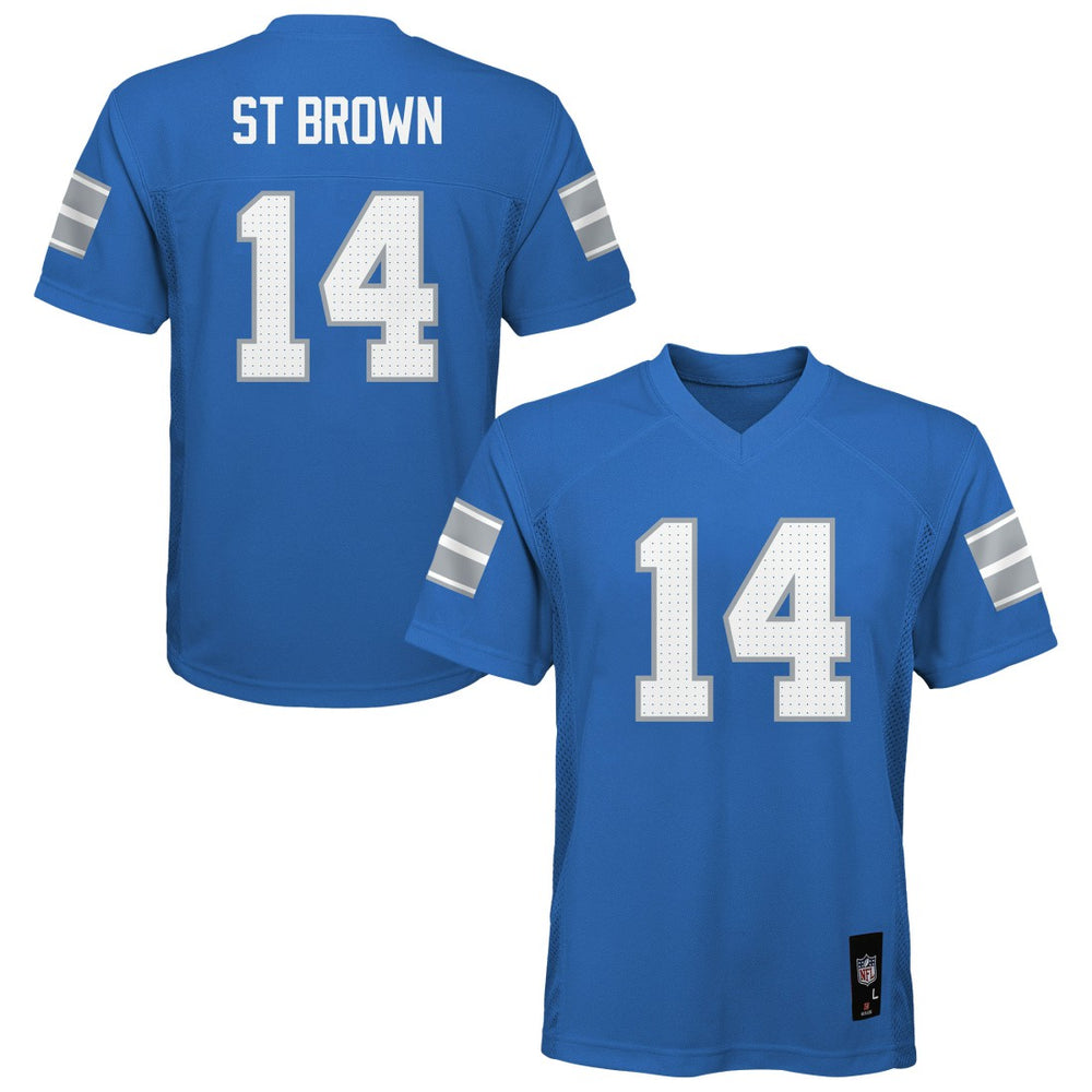 Amon-Ra St. Brown Detroit Lions Youth Replica Player Jersey - Blue for sale