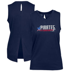 Pittsburgh Pirates Levelwear Women's Paisley Independence Aviation Tank Top Navy