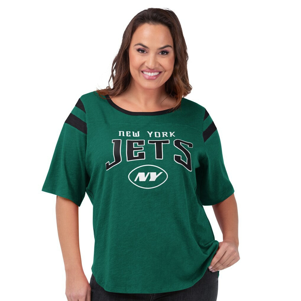 New York Jets G-III 4Her by Carl Banks Women's Plus Size Linebacker T-Shirt - Green outlet