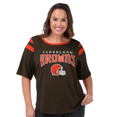 Cleveland Browns G-III 4Her by Carl Banks Women's Plus Size Linebacker T-Shirt - Brown outlet