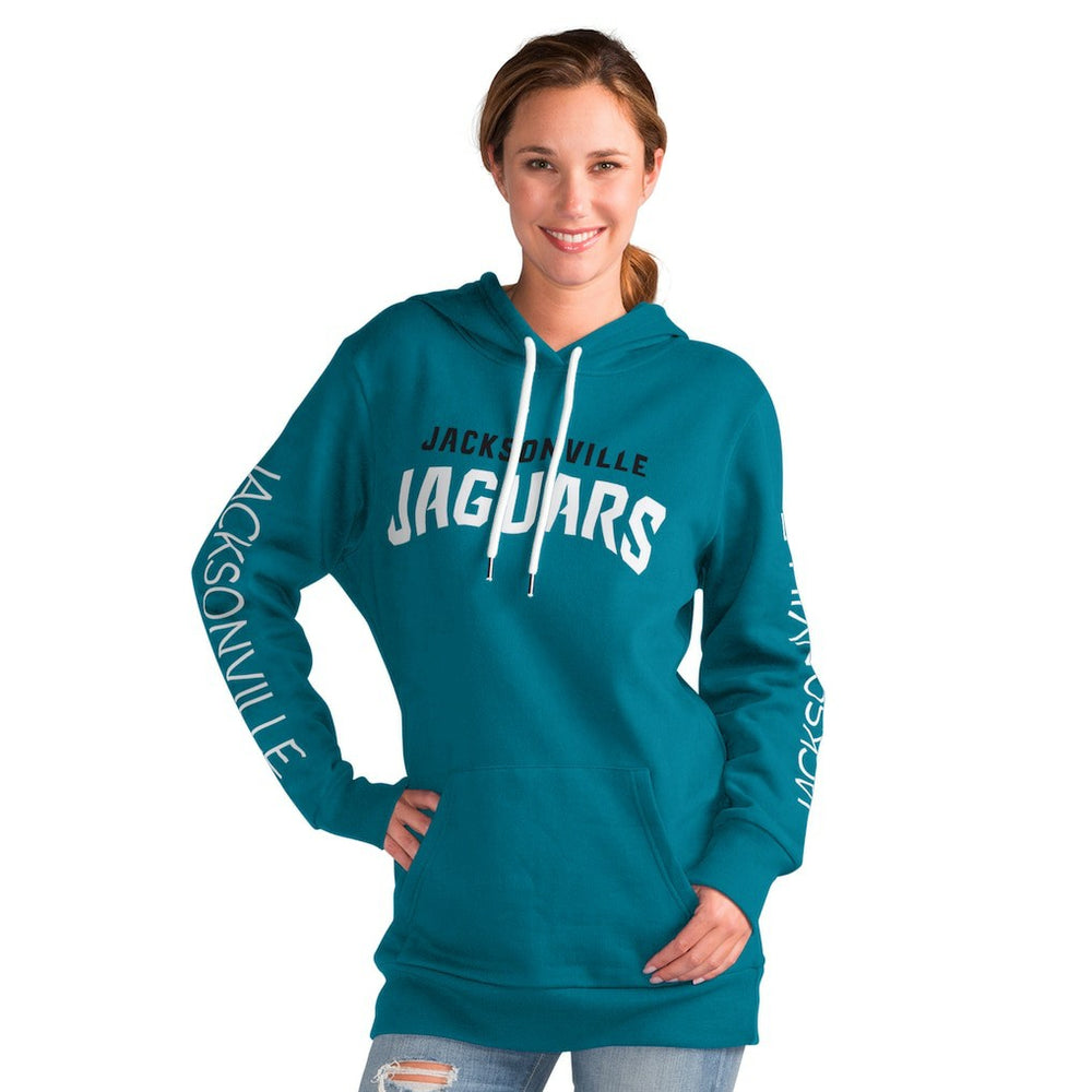 Jacksonville Jaguars G-III 4Her by Carl Banks Women's Extra Inning Pullover Hoodie - Teal online