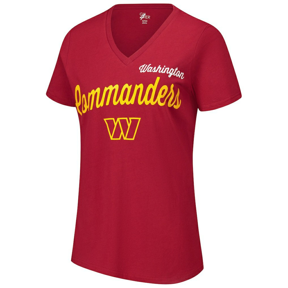 Washington Commanders G-III 4Her by Carl Banks Women's Post Season V-Neck T-Shirt - Burgundy for sale