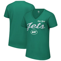 New York Jets G-III 4Her by Carl Banks Women's Post Season V-Neck T-Shirt - Green online