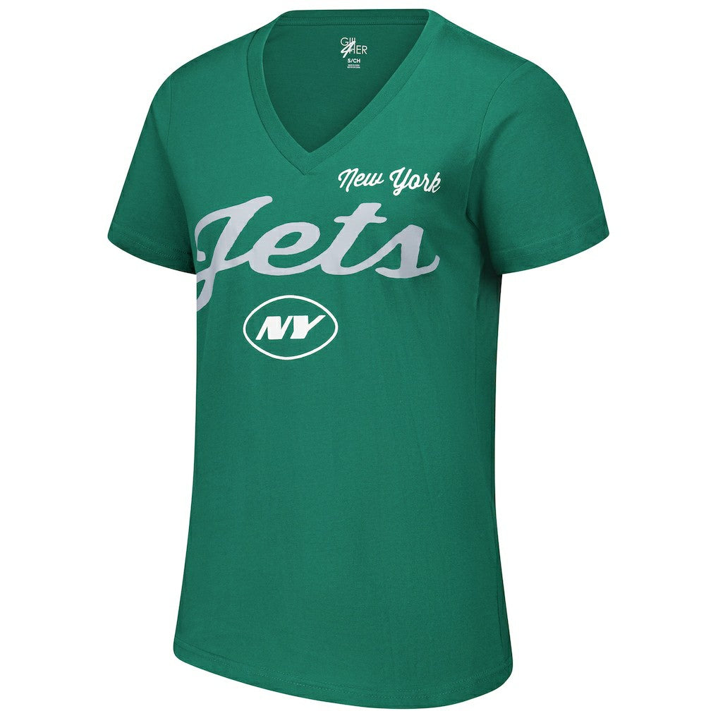 New York Jets G-III 4Her by Carl Banks Women's Post Season V-Neck T-Shirt - Green online