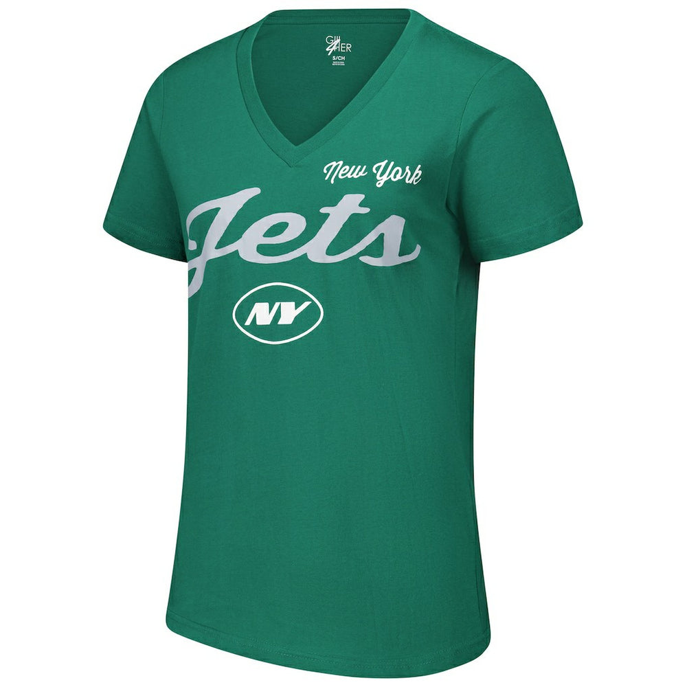 New York Jets G-III 4Her by Carl Banks Women's Post Season V-Neck T-Shirt - Green online