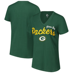 Green Bay Packers G-III 4Her by Carl Banks Women's Post Season V-Neck T-Shirt - Green for sale