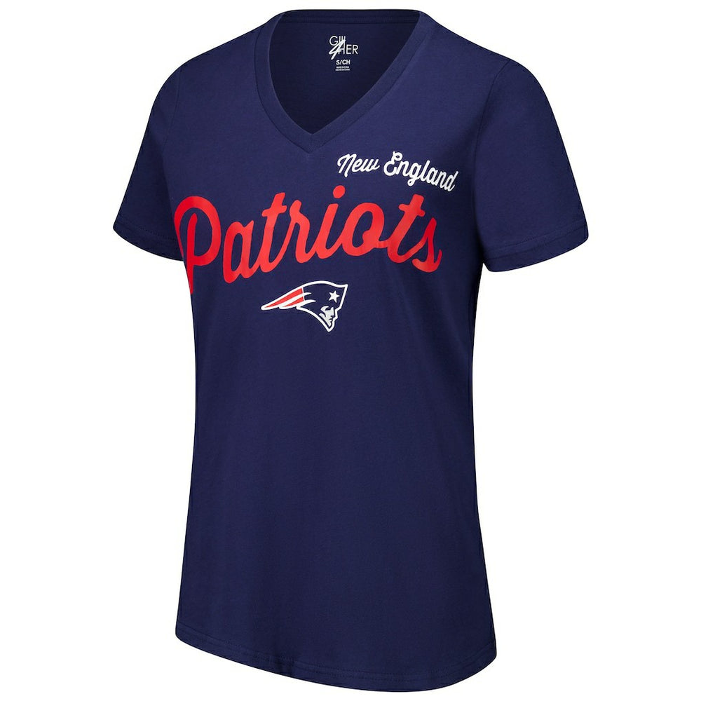 New England Patriots G-III 4Her by Carl Banks Women's Post Season V-Neck T-Shirt - Navy for sale