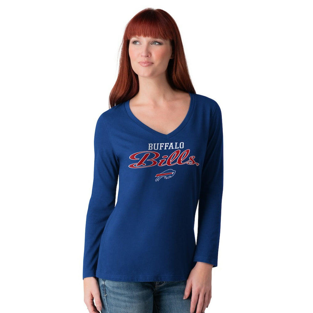Buffalo Bills G-III 4Her by Carl Banks Women's Post Season Long Sleeve V-Neck T-Shirt - Royal sale