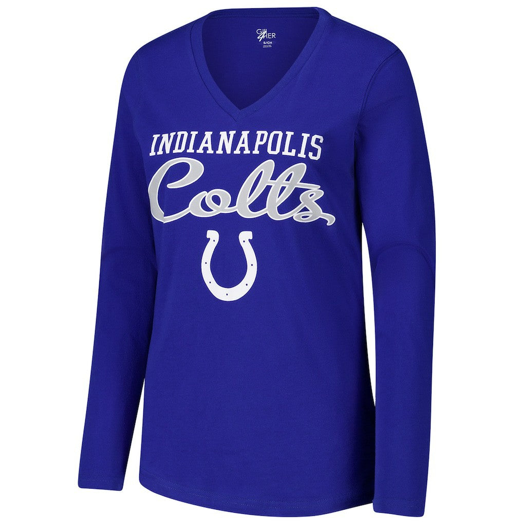 Indianapolis Colts G-III 4Her by Carl Banks Women's Post Season Long Sleeve V-Neck T-Shirt - Royal discount