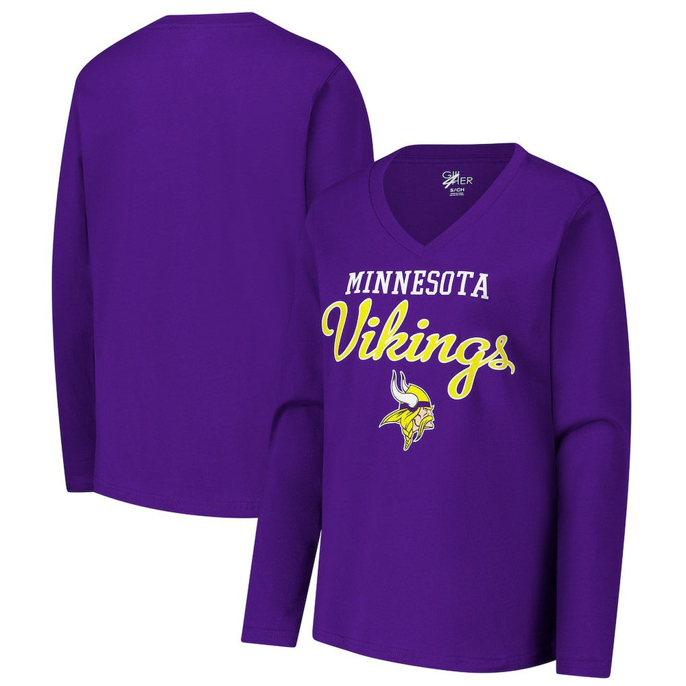 Minnesota Vikings G-III 4Her by Carl Banks Women's Post Season Long Sleeve V-Neck T-Shirt - Purple outlet