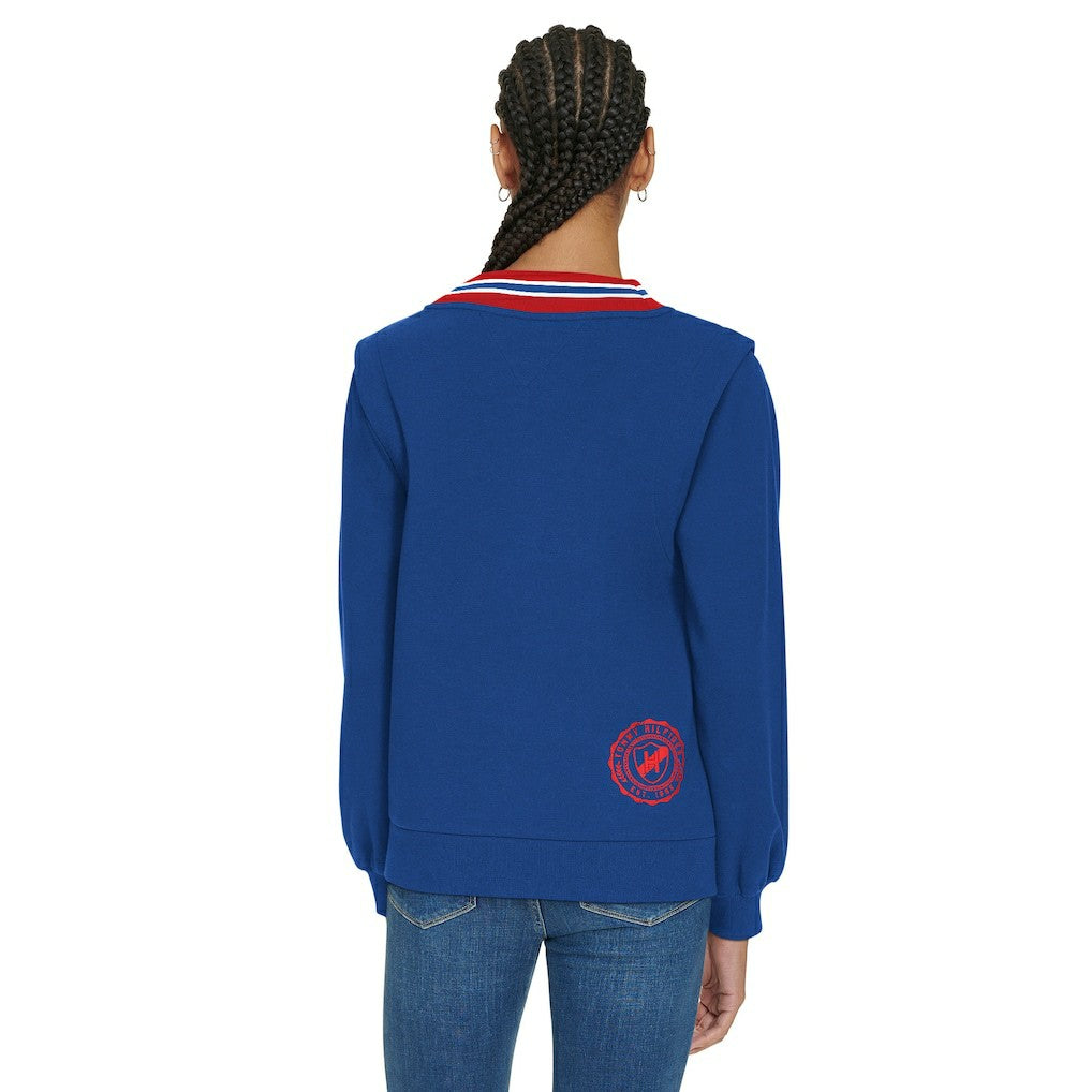 Buffalo Bills Tommy Hilfiger Women's Alice V-Neck Pullover Sweatshirt - Royal sale