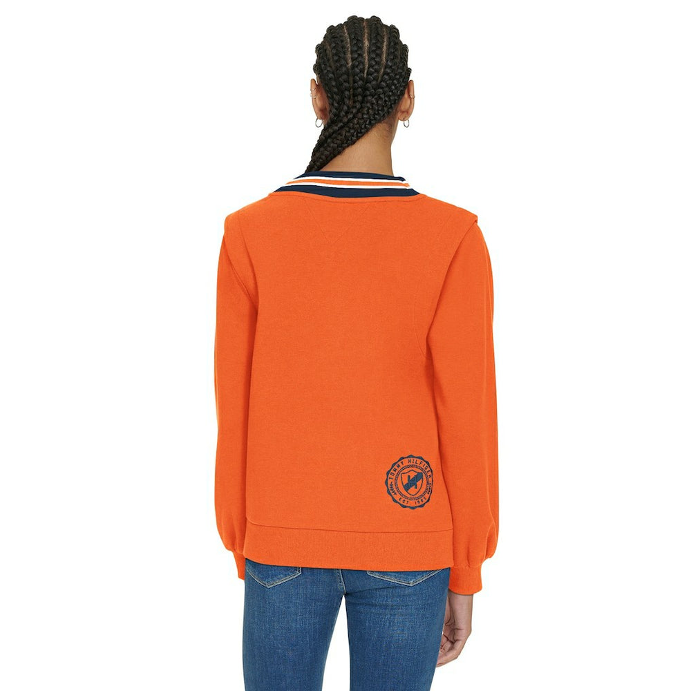 Denver Broncos Tommy Hilfiger Women's Alice V-Neck Pullover Sweatshirt - Orange on sale