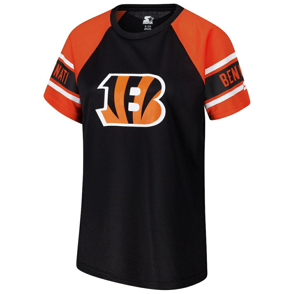 Cincinnati Bengals Starter Women's 1st Rounder Color Block Raglan Top - Black cheap