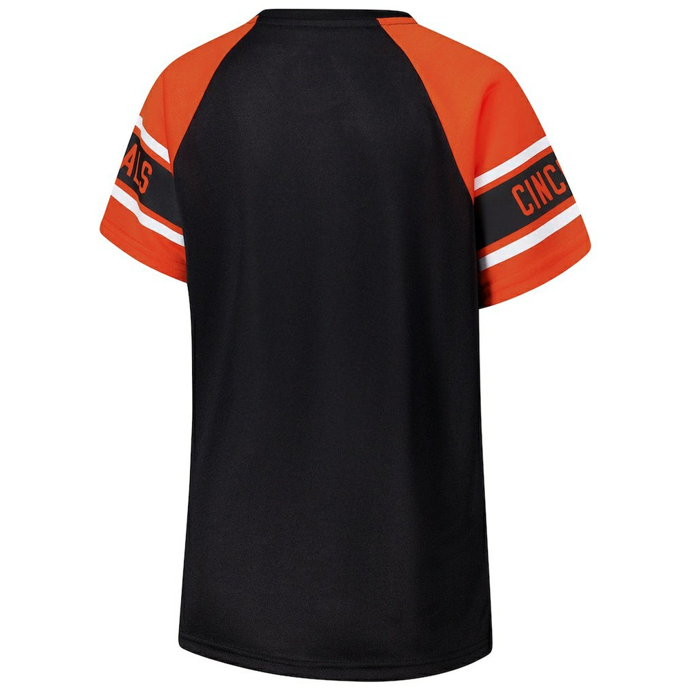 Cincinnati Bengals Starter Women's 1st Rounder Color Block Raglan Top - Black cheap