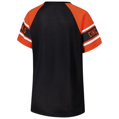 Cincinnati Bengals Starter Women's 1st Rounder Color Block Raglan Top - Black cheap