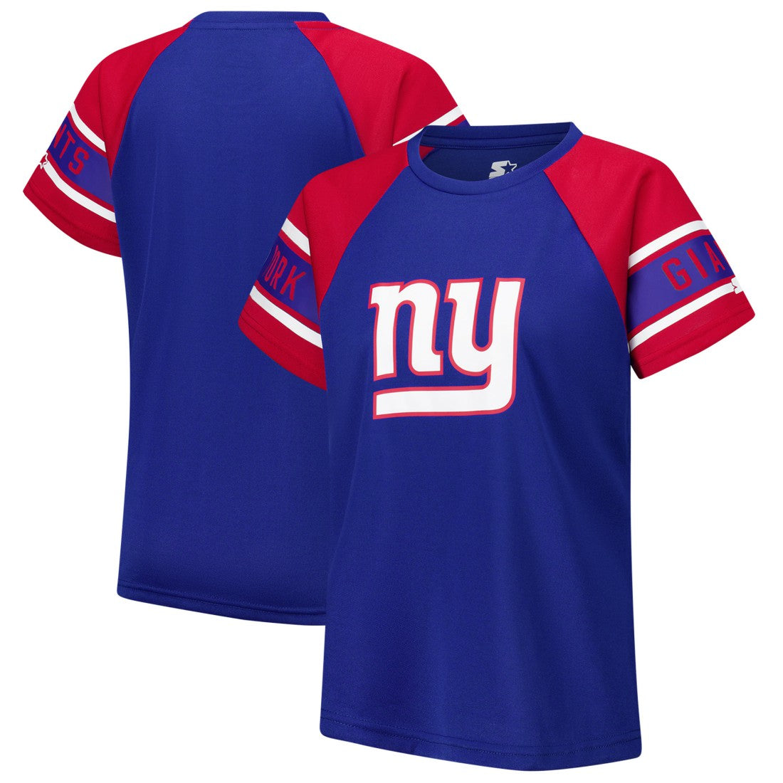 New York Giants Starter Women's 1st Rounder Color Block Raglan Top - Royal outlet