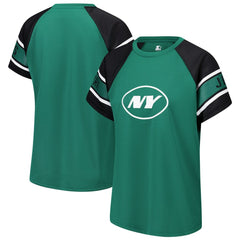 New York Jets Starter Women's 1st Rounder Color Block Raglan Top - Green sale