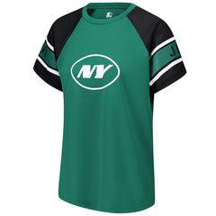 New York Jets Starter Women's 1st Rounder Color Block Raglan Top - Green sale