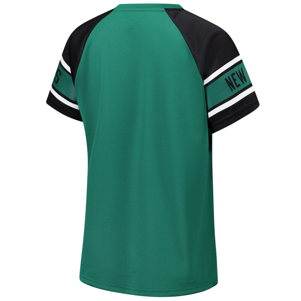 New York Jets Starter Women's 1st Rounder Color Block Raglan Top - Green sale