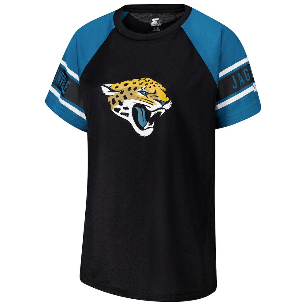 Jacksonville Jaguars Starter Women's 1st Rounder Color Block Raglan Top - Black discount