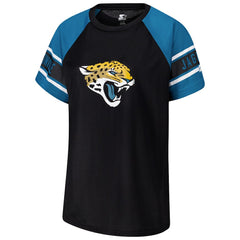 Jacksonville Jaguars Starter Women's 1st Rounder Color Block Raglan Top - Black discount
