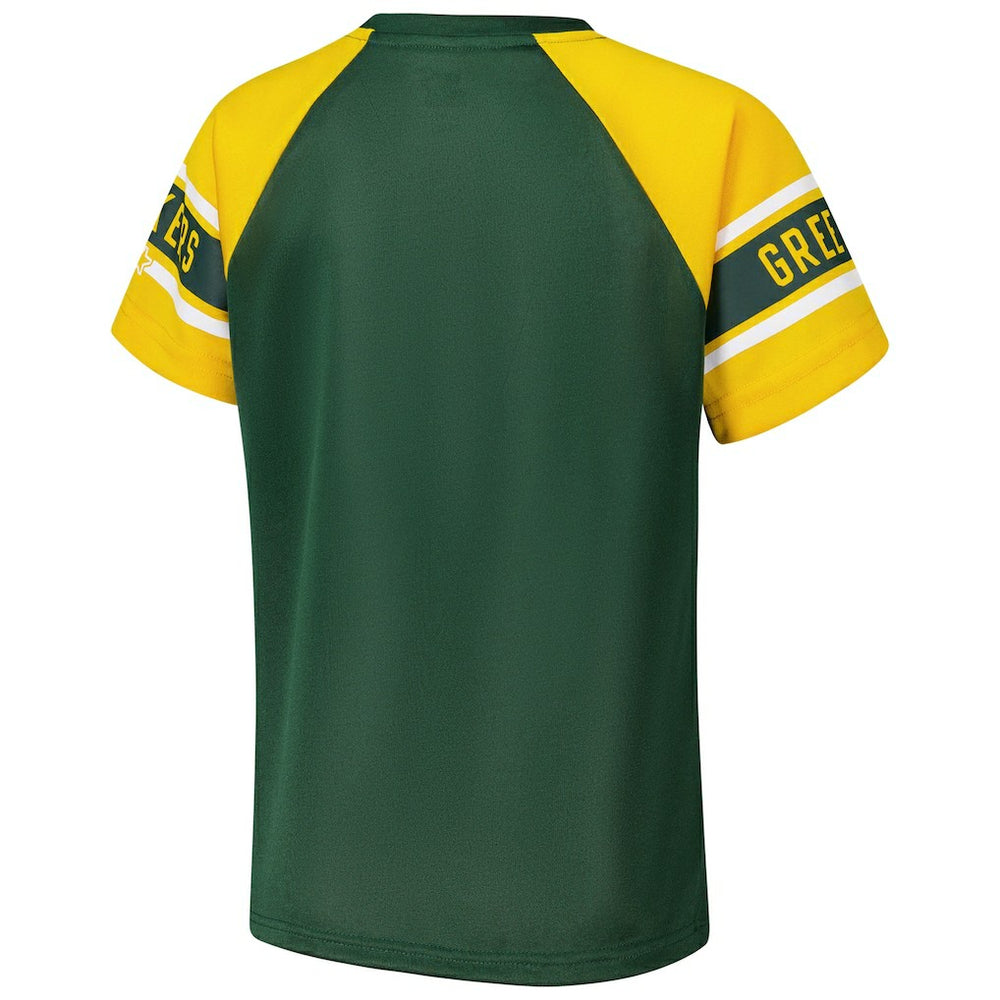 Green Bay Packers Starter Women's 1st Rounder Color Block Raglan Top - Green cheap