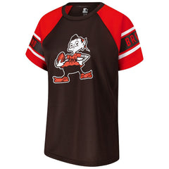Cleveland Browns Starter Women's 1st Rounder Color Block Raglan Top - Brown cheap