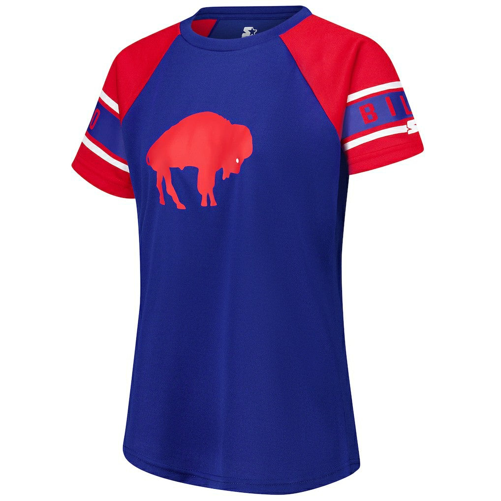 Buffalo Bills Starter Women's 1st Rounder Color Block Raglan Top - Royal for sale