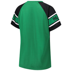Philadelphia Eagles Starter Women's 1st Rounder Color Block Raglan Top - Kelly Green sale