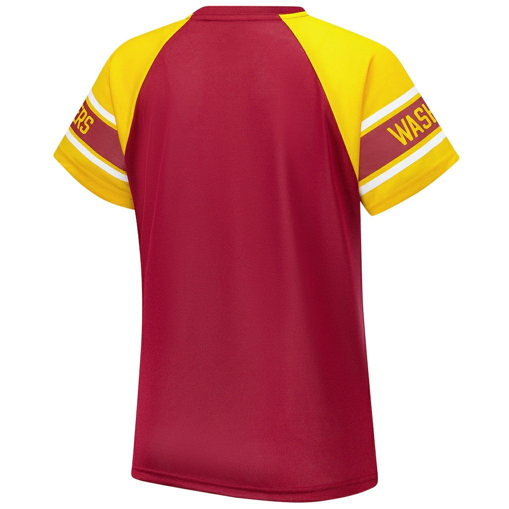Washington Commanders Starter Women's 1st Rounder Color Block Raglan Top - Burgundy sale