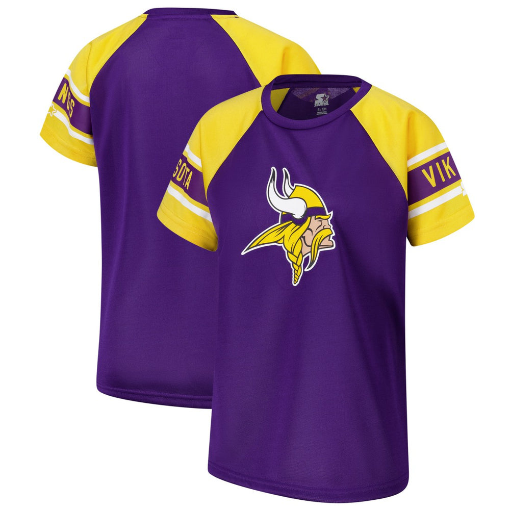 Minnesota Vikings Starter Women's 1st Rounder Color Block Raglan Top - Purple online