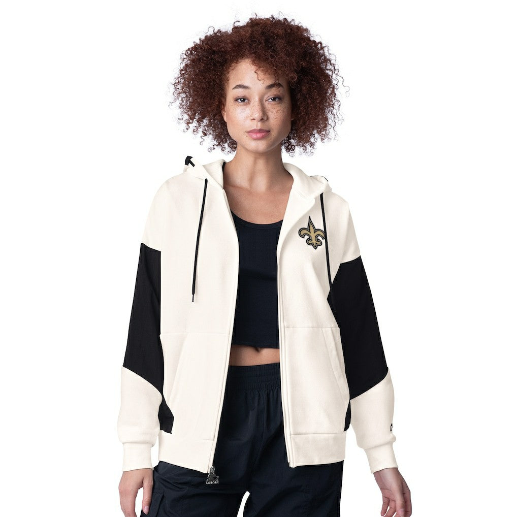 New Orleans Saints Starter Women's Scrimmage Full-Zip Hoodie - White sale