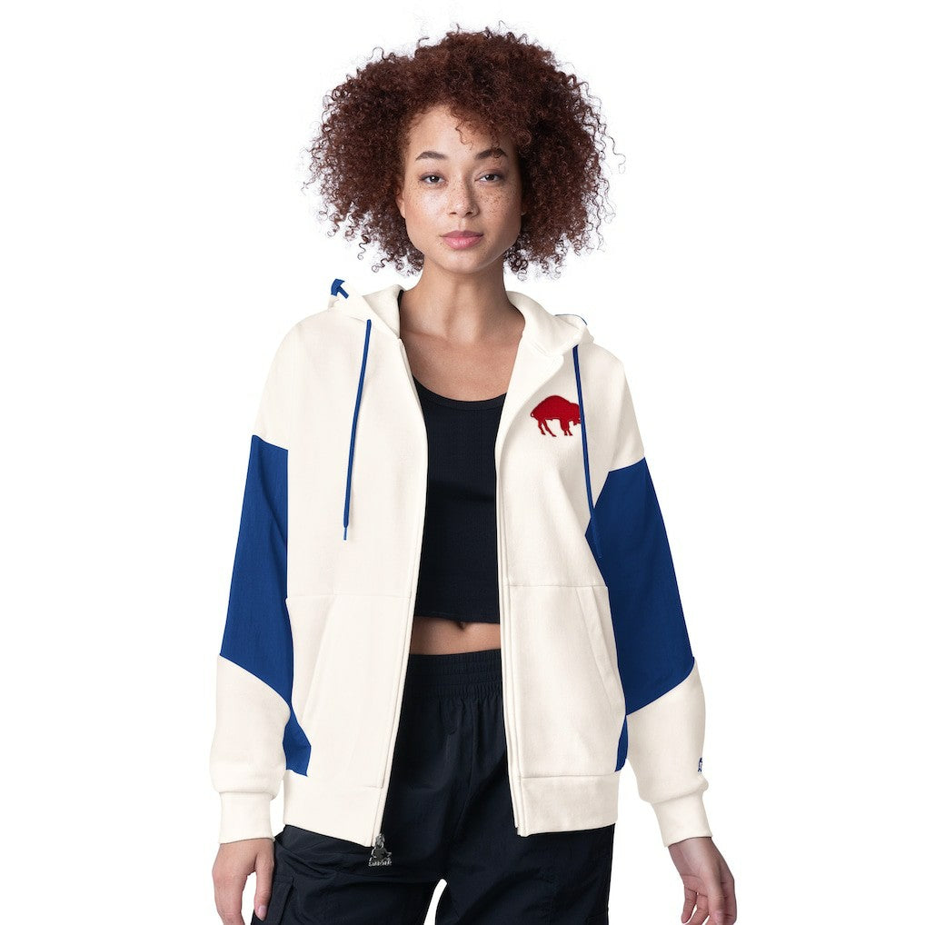 Buffalo Bills Starter Women's Scrimmage Full-Zip Hoodie - White for sale