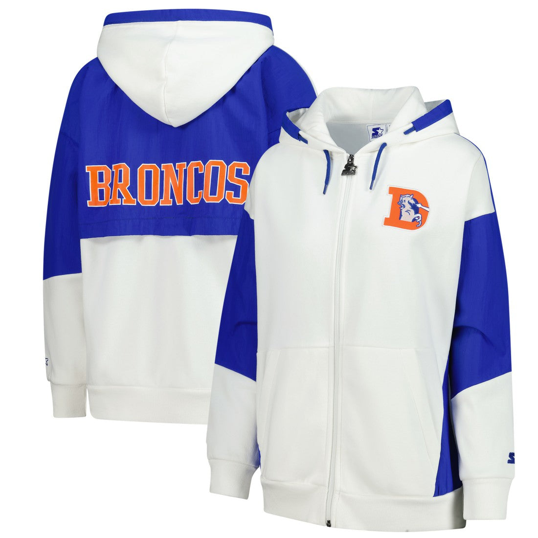Denver Broncos Starter Women's Scrimmage Full-Zip Hoodie - White outlet