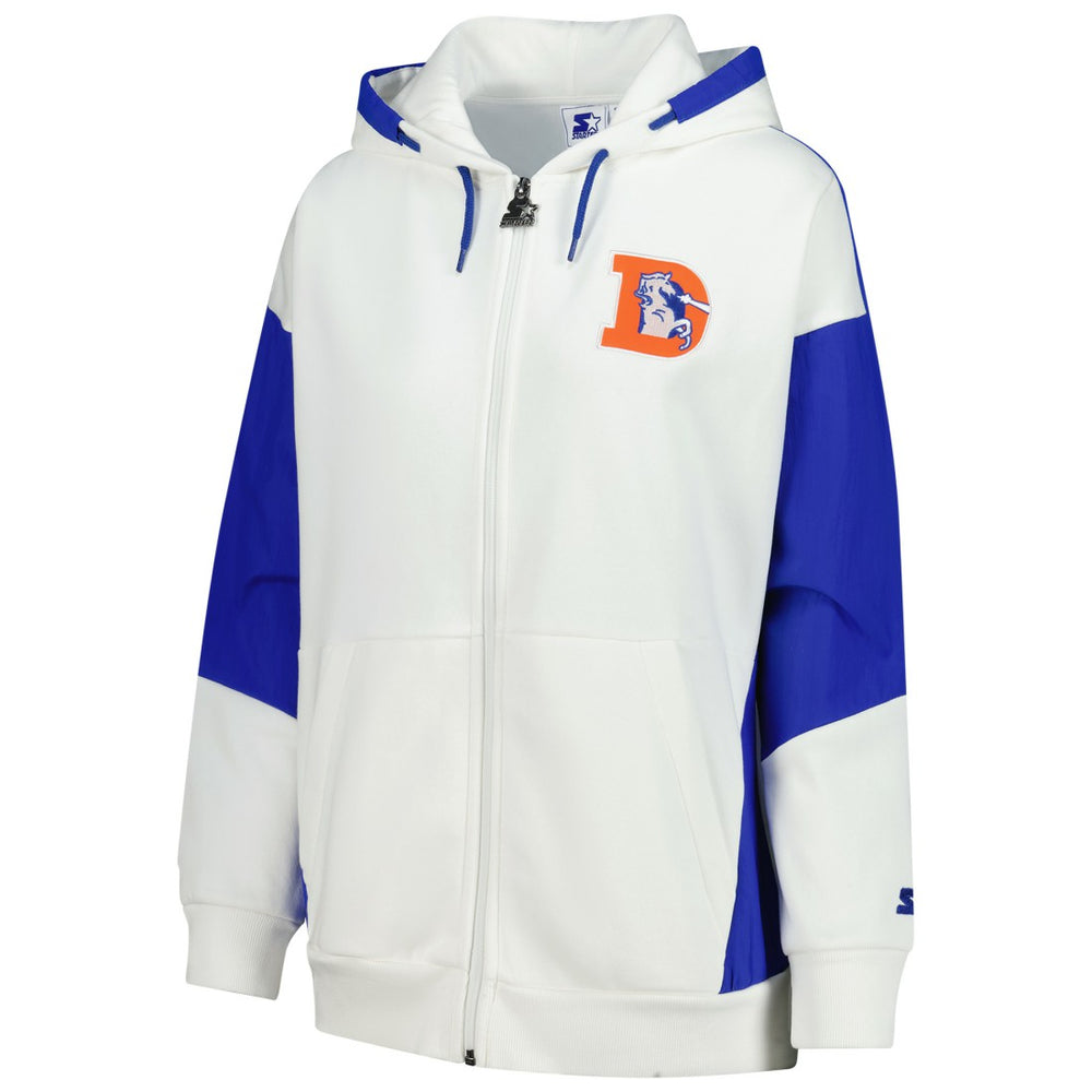 Denver Broncos Starter Women's Scrimmage Full-Zip Hoodie - White outlet