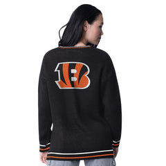 Cincinnati Bengals Starter Women's Oversized On the Ball Intarsia Knit Pullover Sweater - Black online