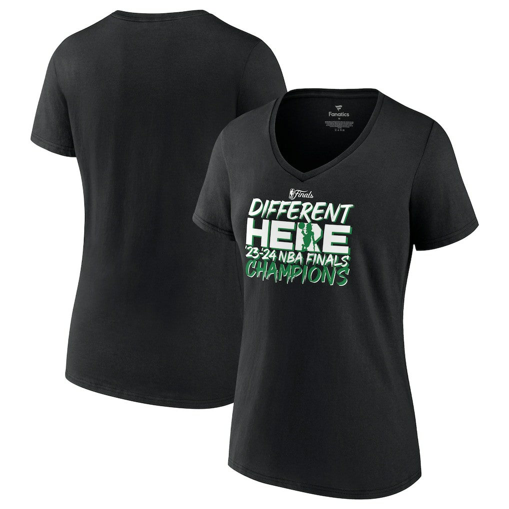 Boston Celtics Women's 2024 NBA Finals Champions Pump Fake Hometown Originals V-Neck T-Shirt - Black shop