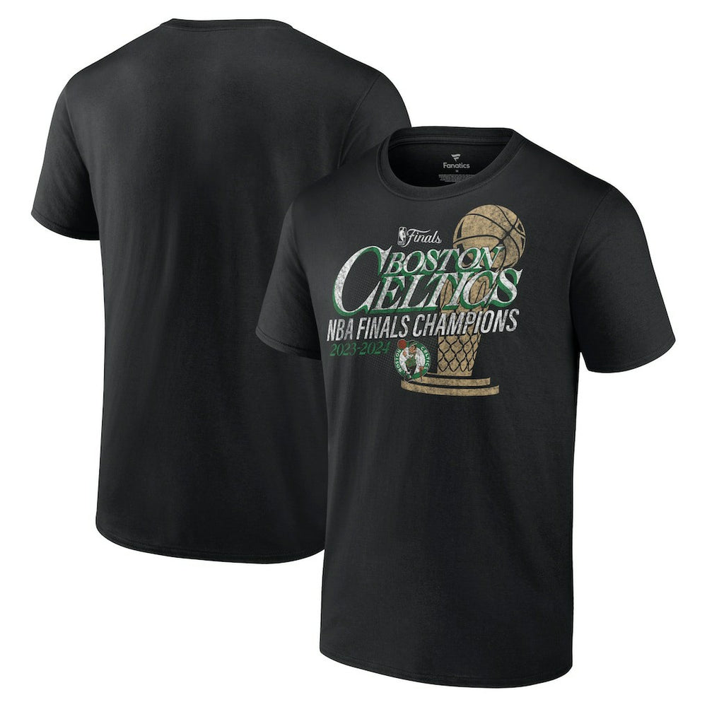Boston Celtics 2024 NBA Finals Champions Fast Break Finish Trophy T-Shirt - Black shop