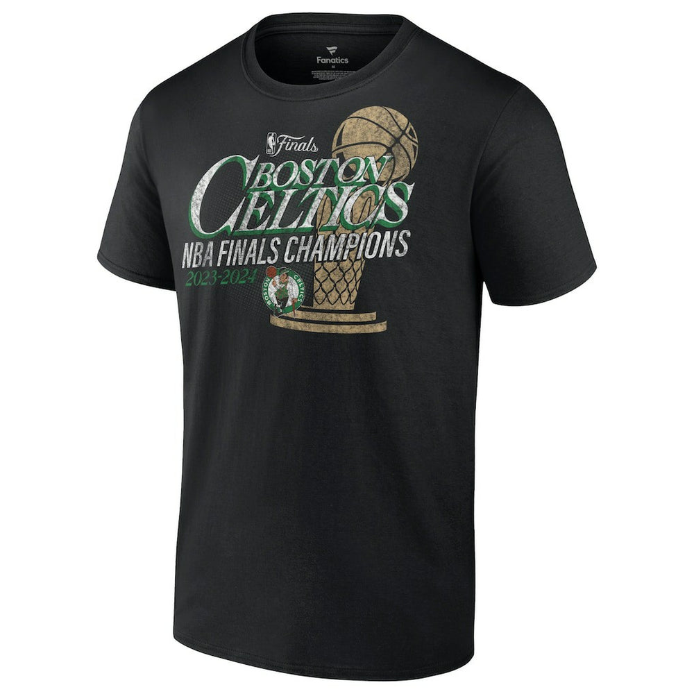 Boston Celtics 2024 NBA Finals Champions Fast Break Finish Trophy T-Shirt - Black shop