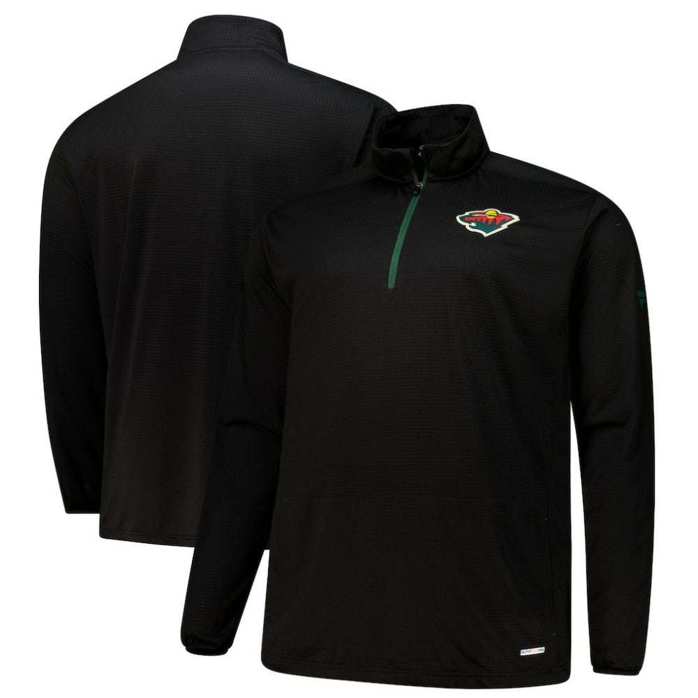 Minnesota Wild Fanatics Big & Tall Authentic Pro Quarter-Zip Top - Black Tops