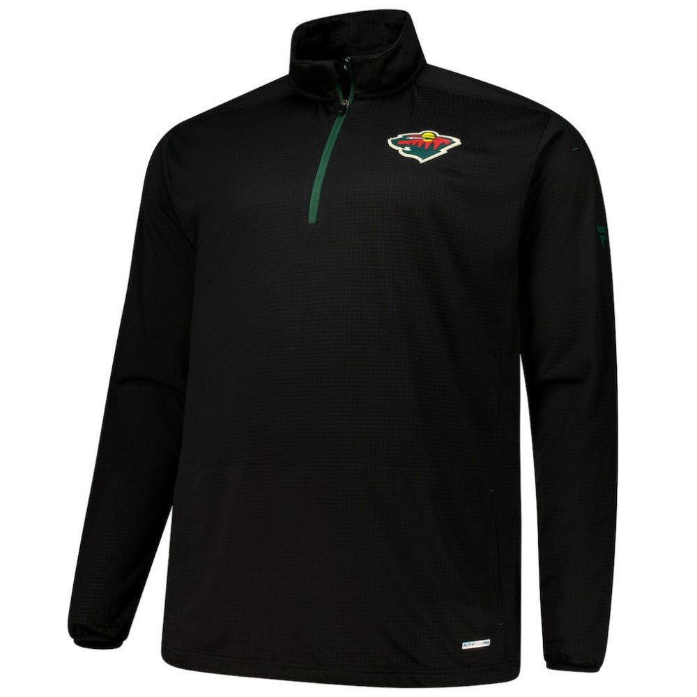 Minnesota Wild Fanatics Big & Tall Authentic Pro Quarter-Zip Top - Black Tops