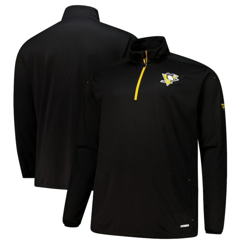 Pittsburgh Penguins Fanatics Big & Tall Authentic Pro Quarter-Zip Top - Black Tops