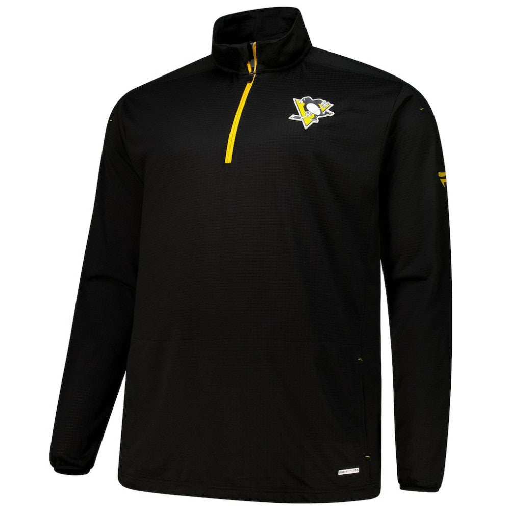 Pittsburgh Penguins Fanatics Big & Tall Authentic Pro Quarter-Zip Top - Black Tops