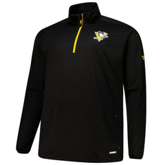 Pittsburgh Penguins Fanatics Big & Tall Authentic Pro Quarter-Zip Top - Black Tops