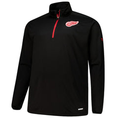 Detroit Red Wings Fanatics Big & Tall Authentic Pro Quarter-Zip Top - Black Tops